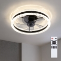 Brilagi - Ventilador de techo LED regulable 62W/230V Ø 50 cm, negro + mando a distancia