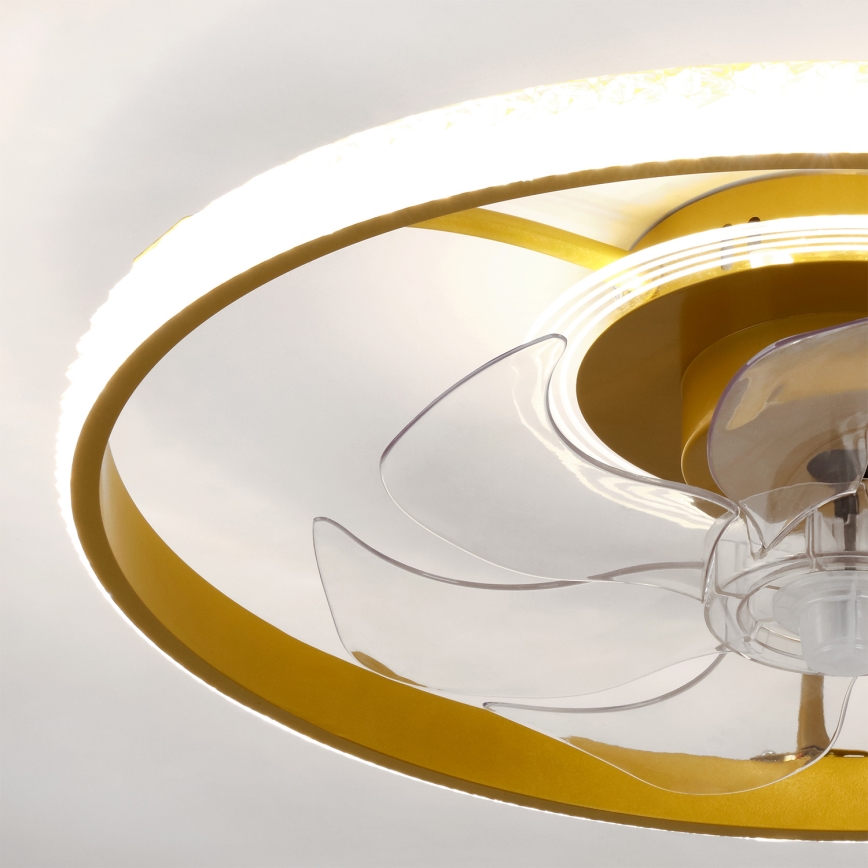 BRILAGI - Ventilador de techo LED regulable LED/66W/230V 3000-6500K Ø 55 cm blanco/dorado + mando a distancia