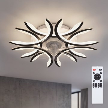 Brilagi - Ventilador de techo LED regulable, 70 W, 230 V, 3000-6500 K, Ø 76 cm, negro + mando a distancia