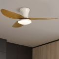 Brilagi - Ventilador de techo LED regulable LED/30W/230V 3000-6500K blanco/marrón + mando a distancia
