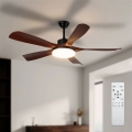 Brilagi - Ventilador de techo LED regulable LED/34W/230V 132 cm negro/marrón + mando a distancia
