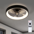Brilagi - Ventilador de techo LED regulable LED/34W/230V 3000-6500K Ø 50 cm negro + mando a distancia