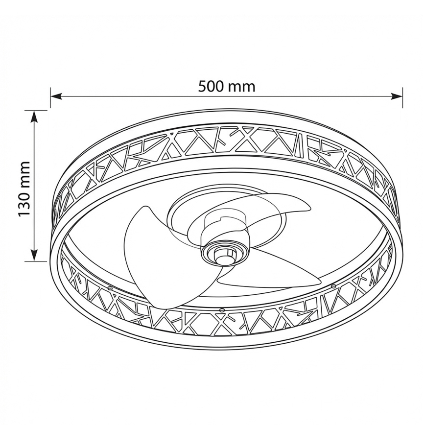 Brilagi - Ventilador de techo LED regulable LED/34W/230V 3000-6500K Ø 50 cm negro/dorado + mando a distancia
