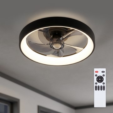 Brilagi - Ventilador de techo LED regulable LED/34W/230V Ø 50 cm negro + mando a distancia