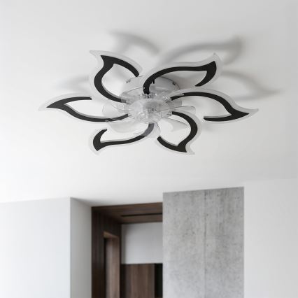 Brilagi - Ventilador de techo con luz LED regulable LED/34W/230V, diámetro 83 cm, negro + mando a distancia