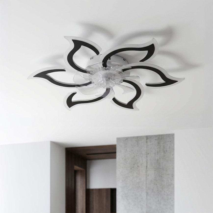 Brilagi - Ventilador de techo con luz LED regulable LED/34W/230V, diámetro 83 cm, negro + mando a distancia