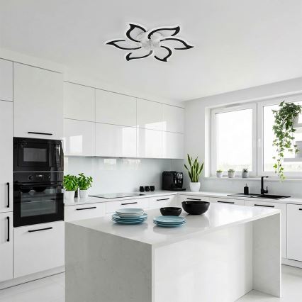 Brilagi - Ventilador de techo con luz LED regulable LED/34W/230V, diámetro 83 cm, negro + mando a distancia
