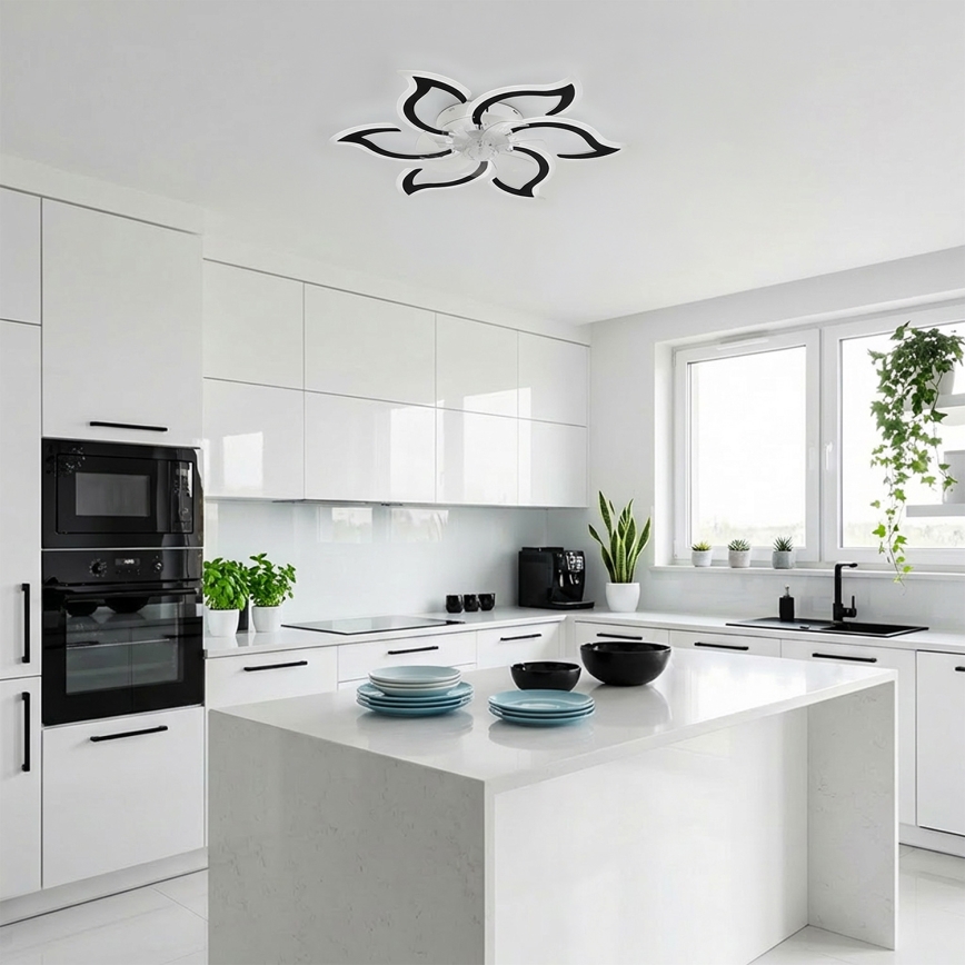 Brilagi - Ventilador de techo con luz LED regulable LED/34W/230V, diámetro 83 cm, negro + mando a distancia