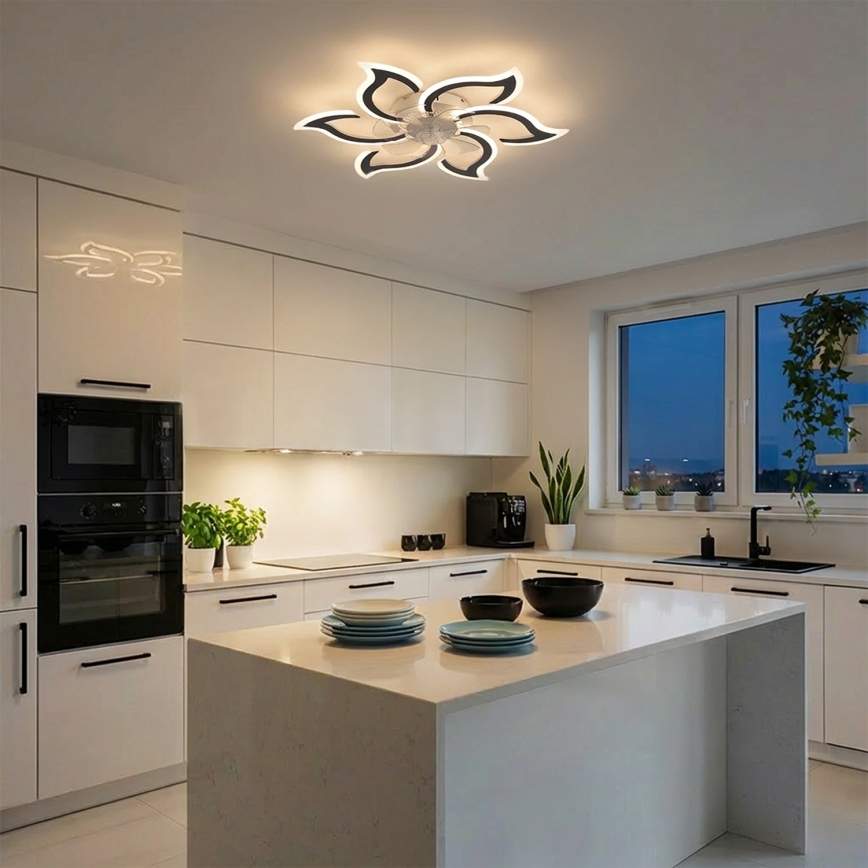 Brilagi - Ventilador de techo con luz LED regulable LED/34W/230V, diámetro 83 cm, negro + mando a distancia
