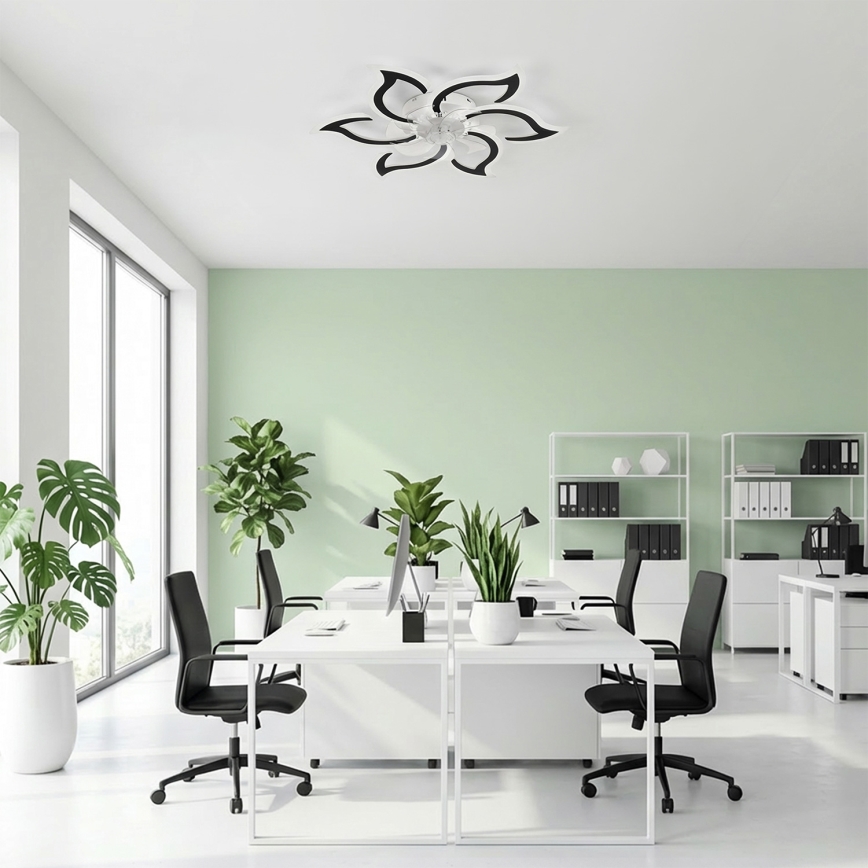 Brilagi - Ventilador de techo con luz LED regulable LED/34W/230V, diámetro 83 cm, negro + mando a distancia