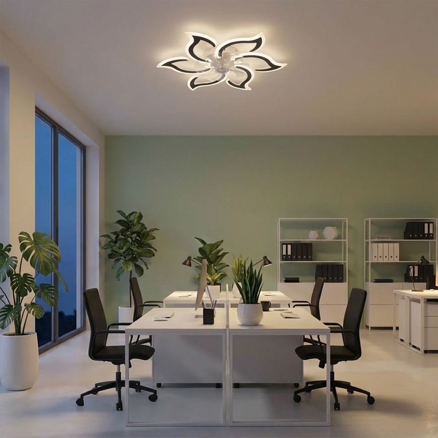 Brilagi - Ventilador de techo con luz LED regulable LED/34W/230V, diámetro 83 cm, negro + mando a distancia