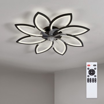 Brilagi - Ventilador de techo LED regulable LED/43W/230V 3000-6500K diámetro 90 cm negro + mando a distancia