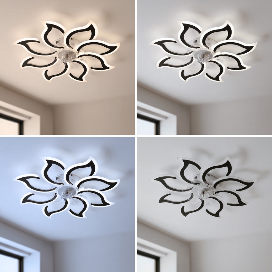 Brilagi - Ventilador de techo LED regulable LED/44W/230V 3000-6500K Ø 90 cm negro + mando a distancia