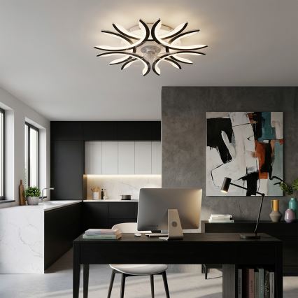 Brilagi - Ventilador de techo LED regulable, 70 W, 230 V, 3000-6500 K, Ø 76 cm, negro + mando a distancia
