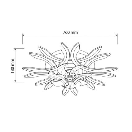 Brilagi - Ventilador de techo LED regulable, 70 W, 230 V, 3000-6500 K, Ø 76 cm, negro + mando a distancia