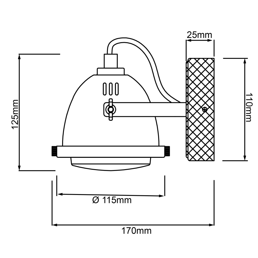 Brilliant - Aplique de pared orientable CARMEN WOOD 1xGU10/5W/230V eucalipto