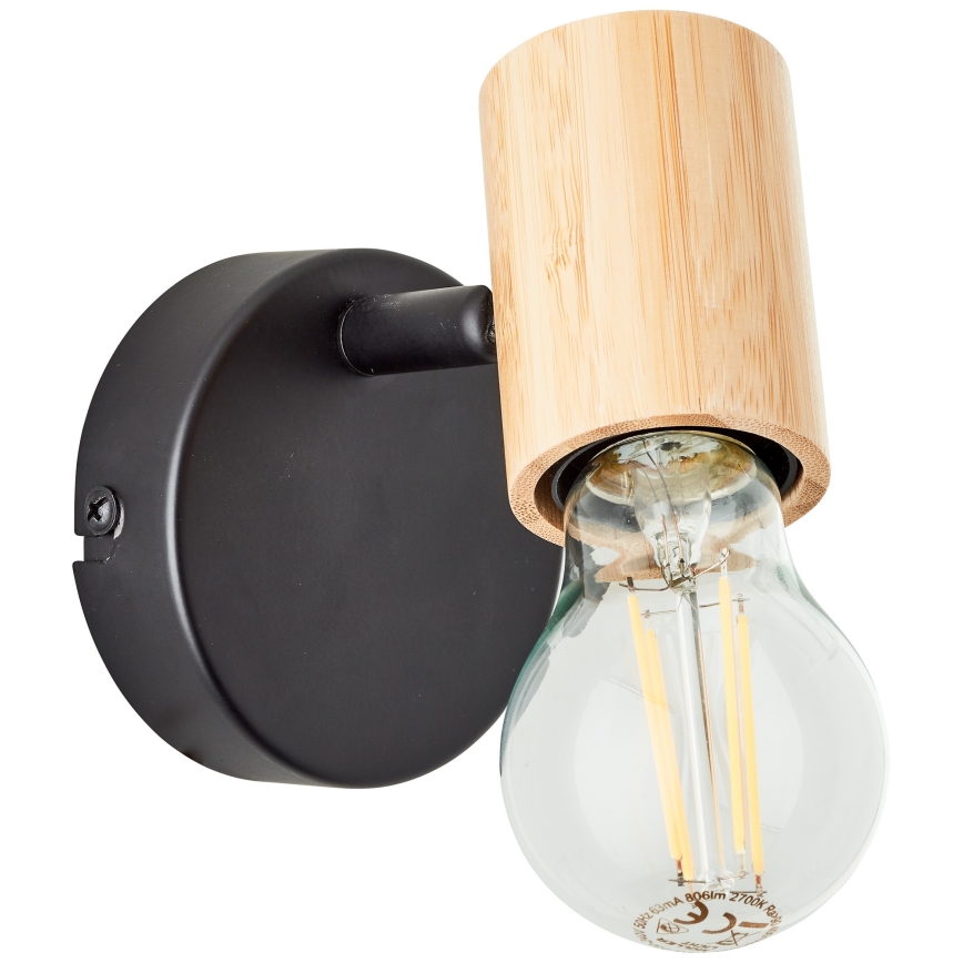 Brilliant - Aplique de pared tipo foco KERRY 1xE27/40W/230V bambú