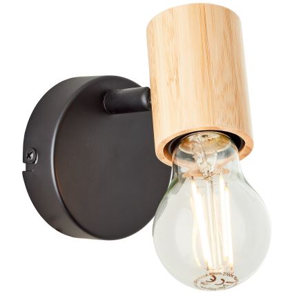 Brilliant - Aplique de pared tipo foco KERRY 1xE27/40W/230V bambú