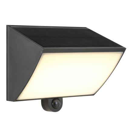 Brilliant - Aplique solar de pared LED con sensor SIERRA LED/6W/3,7V 2700/4000/6500K 2000 mAh IP54 negro