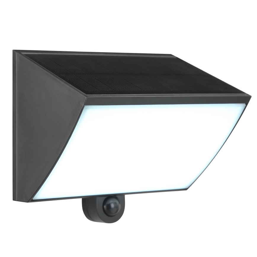 Brilliant - Aplique solar de pared LED con sensor SIERRA LED/6W/3,7V 2700/4000/6500K 2000 mAh IP54 negro
