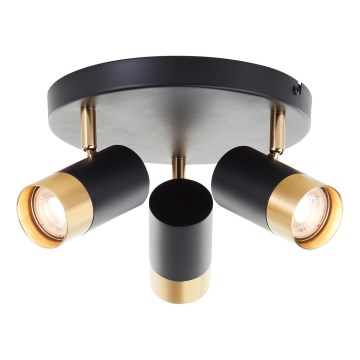 Brilliant - Foco LED VIGOLO 3xGU10/5W/230V negro/dorado