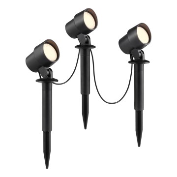 Brilliant - Juego de 3 lámparas LED de exterior KAMARA LED/8,5W/230V IP44 negro