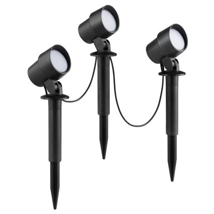 Brilliant - Juego de 3 lámparas LED de exterior KAMARA LED/8,5W/230V IP44 negro