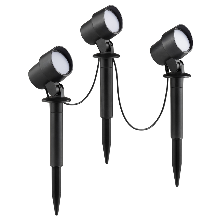 Brilliant - Juego de 3 lámparas LED de exterior KAMARA LED/8,5W/230V IP44 negro