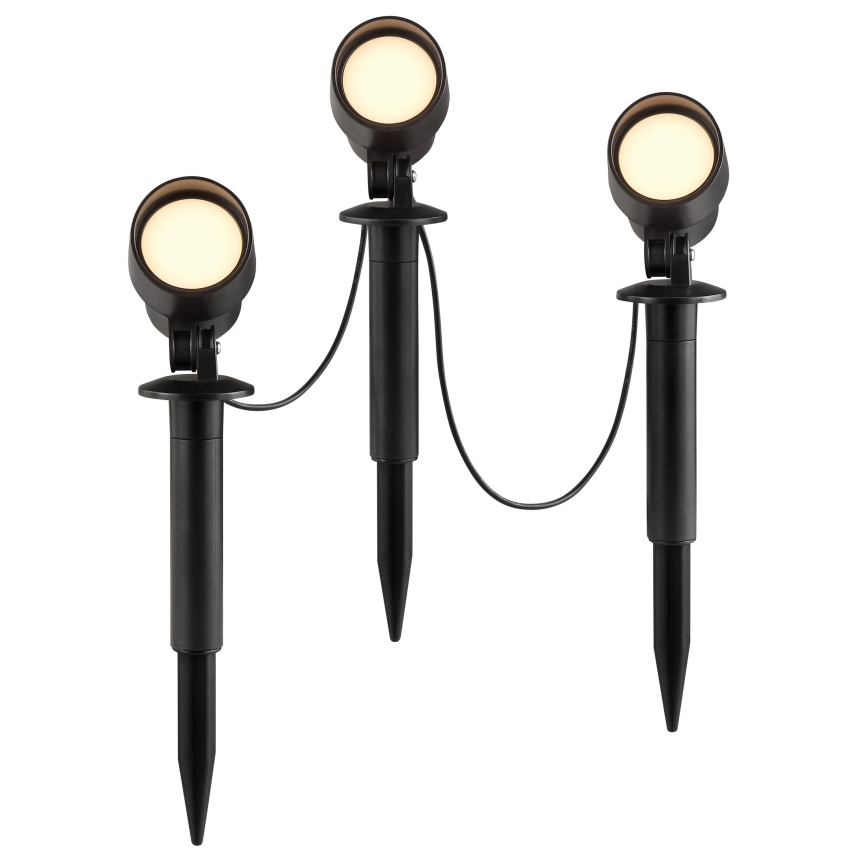 Brilliant - Juego de 3 lámparas LED de exterior KAMARA LED/8,5W/230V IP44 negro