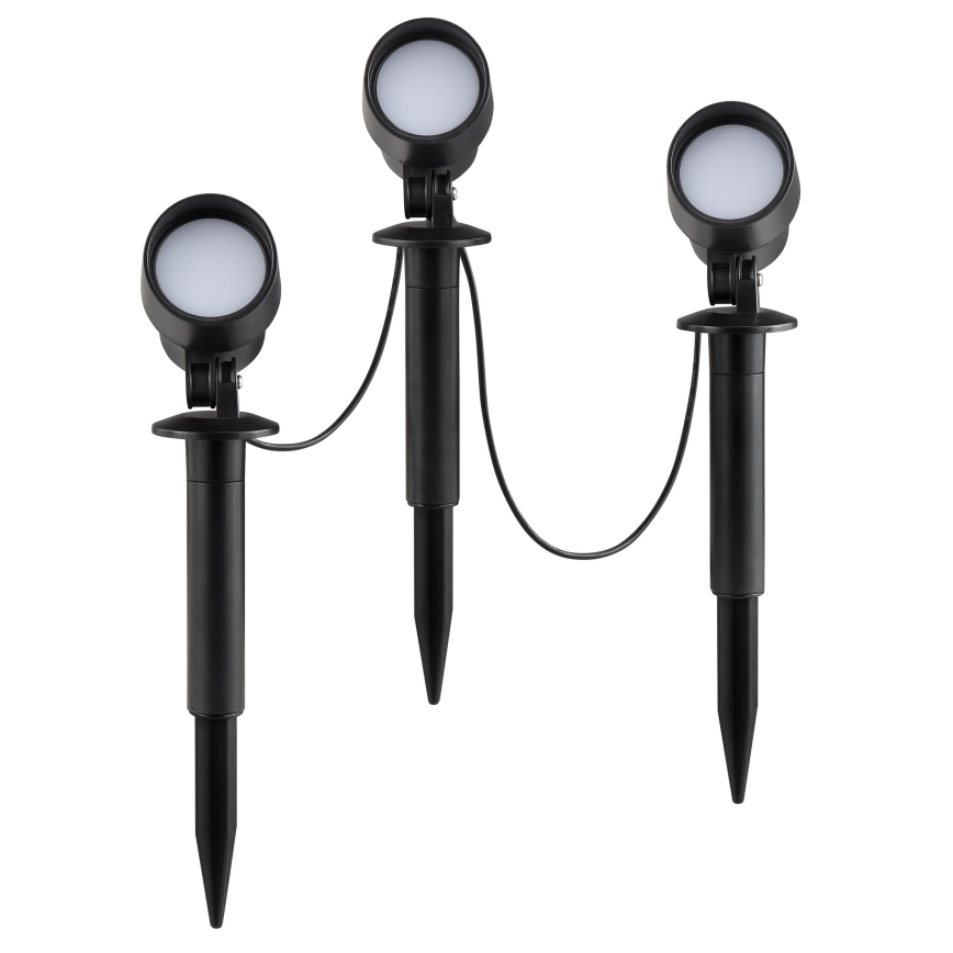 Brilliant - Juego de 3 lámparas LED de exterior KAMARA LED/8,5W/230V IP44 negro