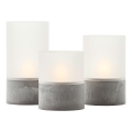 Brilliant - Juego de 3 velas LED BOUGIE LED/2xAA IP44 gris/blanco