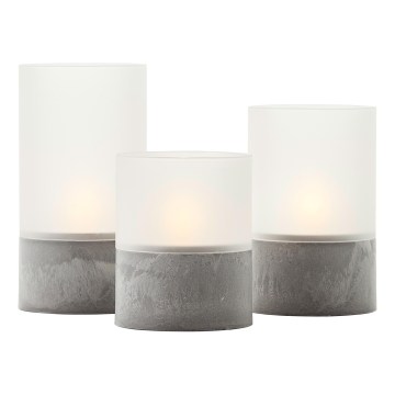 Brilliant - Juego de 3 velas LED BOUGIE LED/2xAA IP44 gris/blanco