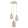 Brilliant - Lámpara colgante con cable ARLO 3xE27/20W/230V Ø 40 cm color crema