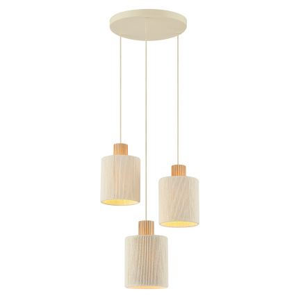 Brilliant - Lámpara colgante con cable ARLO 3xE27/20W/230V Ø 40 cm color crema