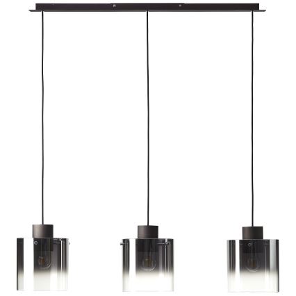 Brilliant - Lámpara colgante con cable BETH 3xE27/60W/230V negra/ahumada