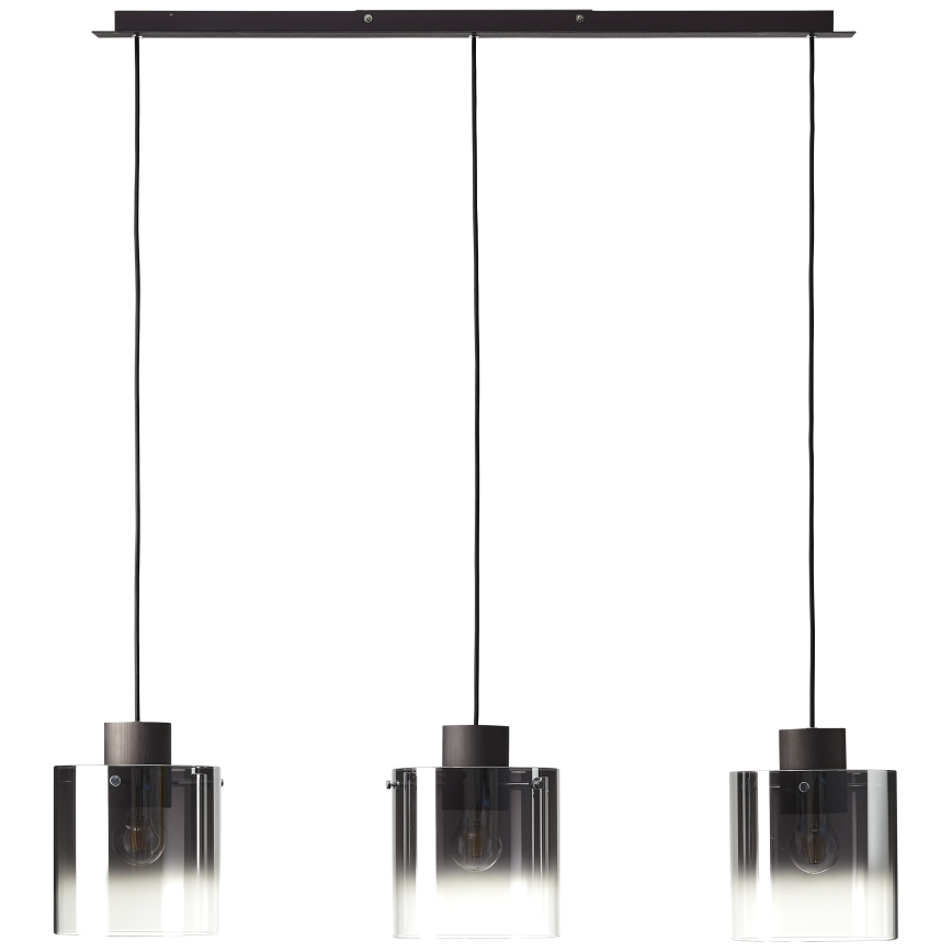 Brilliant - Lámpara colgante con cable BETH 3xE27/60W/230V negra/ahumada