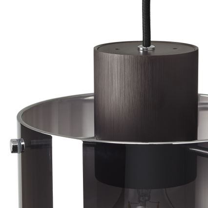 Brilliant - Lámpara colgante con cable BETH 3xE27/60W/230V negra/ahumada