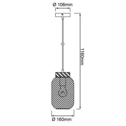 Brilliant - Lámpara colgante con cable GIADA 1xE27/40W/230V, diámetro 16 cm, gris
