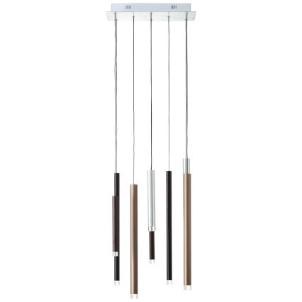 Brilliant - Lámpara colgante LED regulable con cable CEMBALO LED/32W/230V cromo mate/negro/marrón