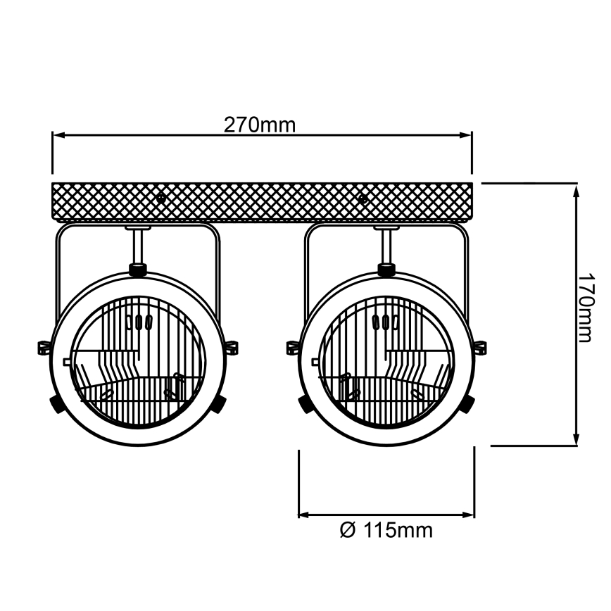 Brilliant - Lámpara de focos CARMEN WOOD 2xGU10/5W/230V, acabado eucalipto