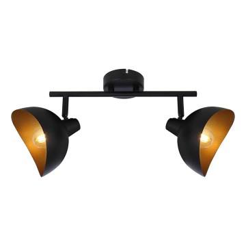 Brilliant - Lámpara de focos LAYTON 2xE14/25W/230V negra/dorada