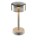 Brilliant - Lámpara de mesa LED regulable, recargable y táctil para exterior RAZOR LED/2,5W/5V 2700K 2600 mAh IP44 gris