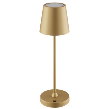 Brilliant - Lámpara de mesa para exterior recargable con control táctil y regulable ELORA LED/2,5W/5V 2700K 2600 mAh IP44 dorada