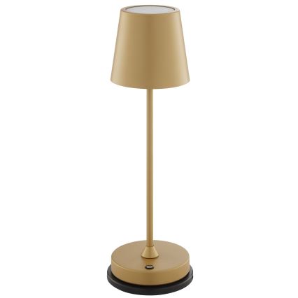 Brilliant - Lámpara de mesa para exterior recargable con control táctil y regulable ELORA LED/2,5W/5V 2700K 2600 mAh IP44 dorada
