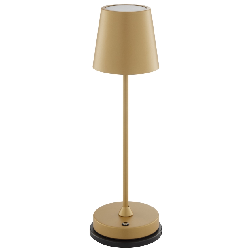 Brilliant - Lámpara de mesa para exterior recargable con control táctil y regulable ELORA LED/2,5W/5V 2700K 2600 mAh IP44 dorada