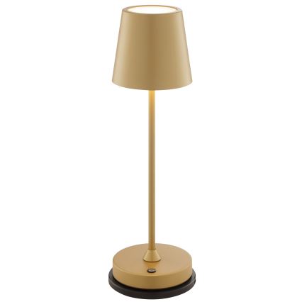 Brilliant - Lámpara de mesa para exterior recargable con control táctil y regulable ELORA LED/2,5W/5V 2700K 2600 mAh IP44 dorada