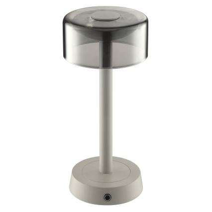 Brilliant - Lámpara de mesa LED regulable, recargable y táctil para exterior RAZOR LED/2,5W/5V 2700K 2600 mAh IP44 gris