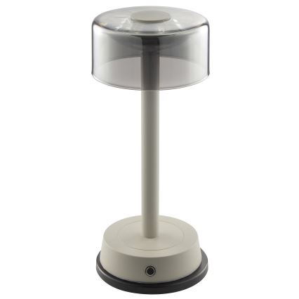 Brilliant - Lámpara de mesa LED regulable, recargable y táctil para exterior RAZOR LED/2,5W/5V 2700K 2600 mAh IP44 gris