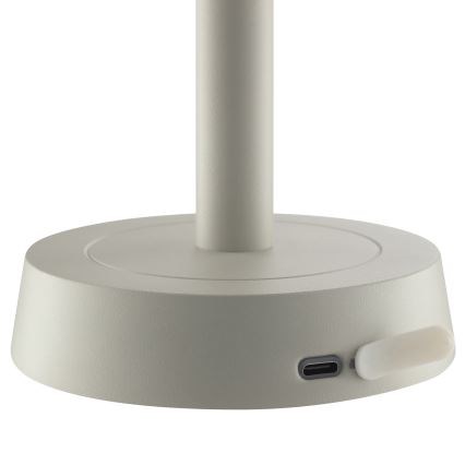 Brilliant - Lámpara de mesa LED regulable, recargable y táctil para exterior RAZOR LED/2,5W/5V 2700K 2600 mAh IP44 gris