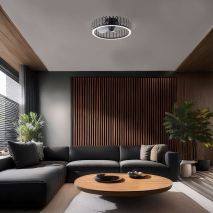 Brilliant - Lámpara de techo LED regulable con ventilador CAPO LED/36W/230V 2700-6500K Ø 48 cm negro + mando a distancia